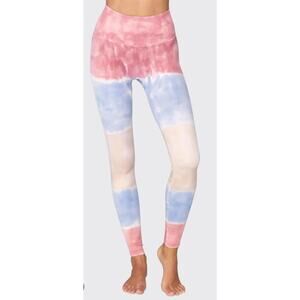 Spiritual Gangster Dip Dye Leggings M/L Pink Blue Tie Dye High Waist Yoga Pants